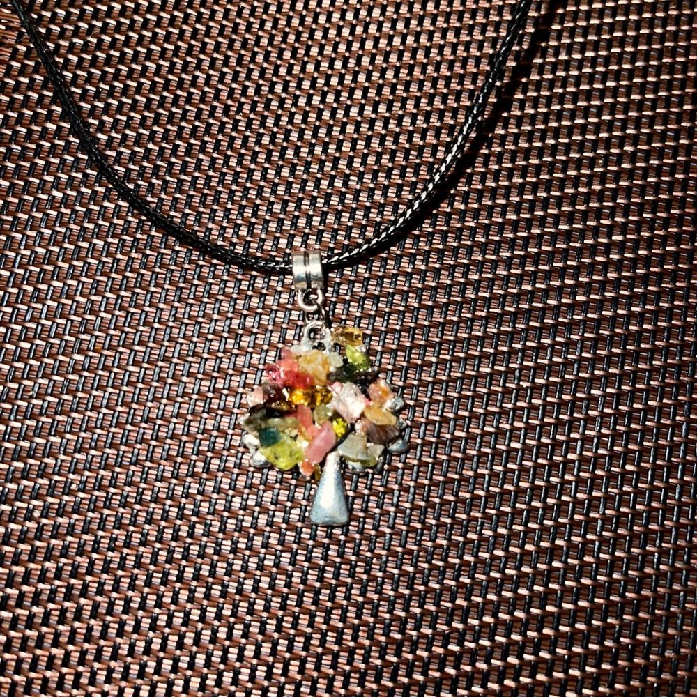 Tree of Life Pendant Necklace-Handmade on Cord Rope w/Clasp